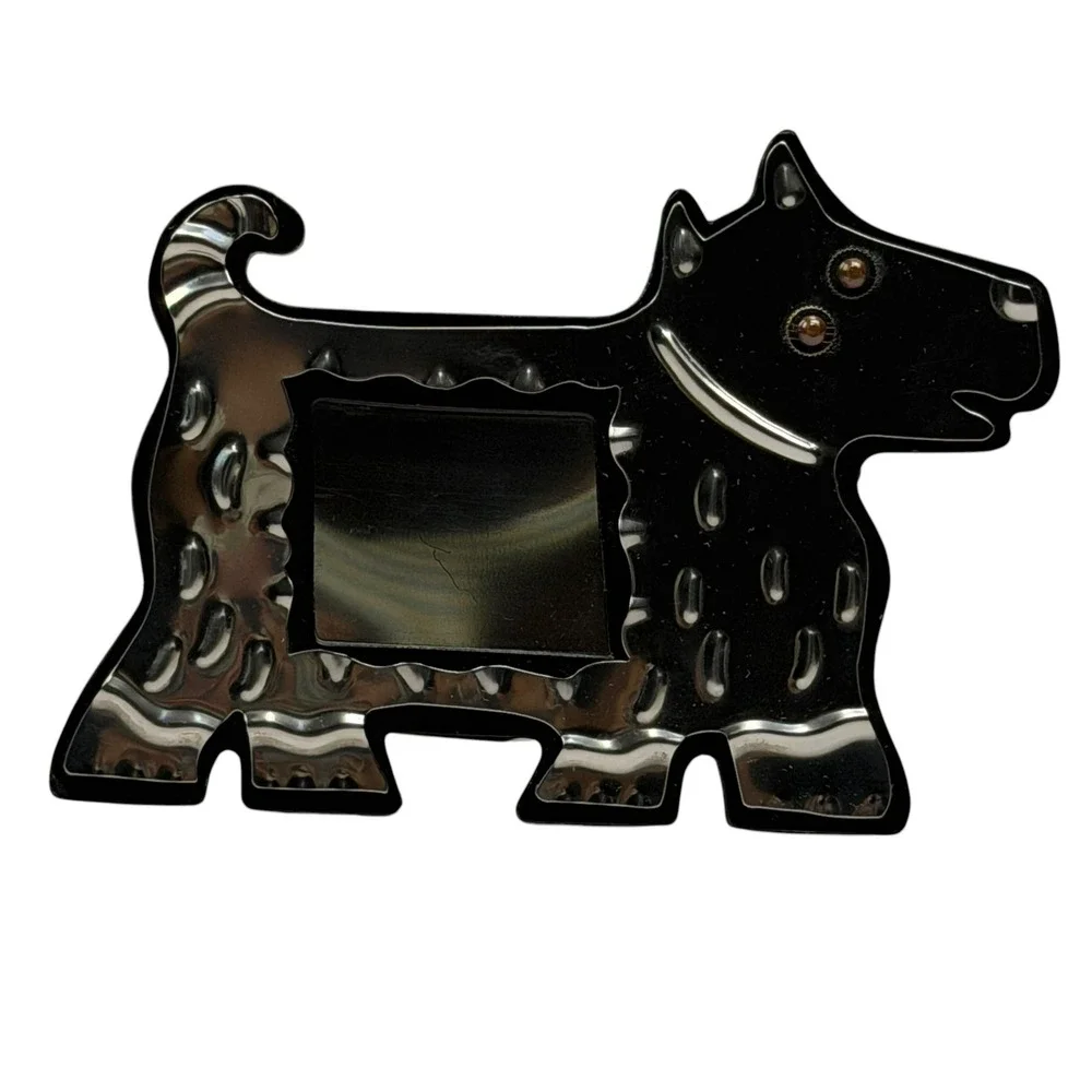 Vintage Memphis style Scottie Dog Metal Picture Frame Scottish Terrier 1980s